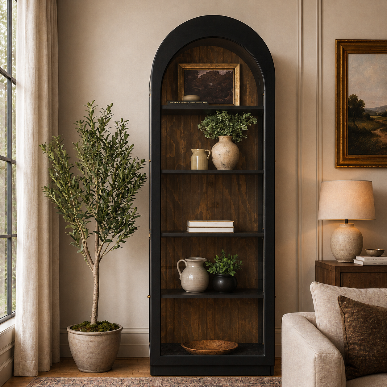 Arched Curio Cabinet - Image 5